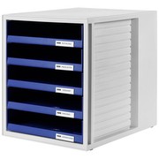 Drawer box cabinet set with 5 open drawers gray/blue Drawer box cabinet set with 5 open drawers gray/blue