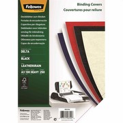 Fellowes Delta Cover Sheet, Leather Texture, DIN A3, Black Fellowes Delta Cover Sheet, Leather Texture, DIN A3, Black