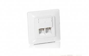 Equip flush-mounted socket outlet RJ-45 x 2 high white RAL 9003 2 ports Equip flush-mounted socket outlet RJ-45 x 2 high white RAL 9003 2 ports