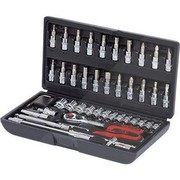 KS TOOLS 1/4" Socket Set 46-Piece Glossy, 45-Tooth Reversible Ratchet KS TOOLS 1/4" Socket Set 46-Piece Glossy, 45-Tooth Reversible Ratchet