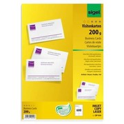 Sigel DP939 Business Card with Microperforation, 200 g/m², PG=600 pcs, Premium Cardboard, Bright Whi Sigel DP939 Business Card with Microperforation, 200 g/m², PG=600 pcs, Premium Cardboard, Bright Whi