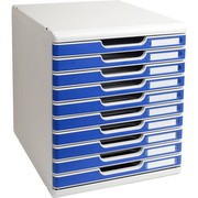 Drawer box Multiform 302003D Modulo, A4, 10 compartments closed, gray/blue Drawer box Multiform 302003D Modulo, A4, 10 compartments closed, gray/blue