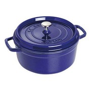 Staub round cast iron cocotte dark blue (diameter/ capacity - 24 cm / 3.8 liter) Staub round cast iron cocotte dark blue (diameter/ capacity - 24 cm / 3.8 liter)