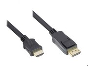 DisplayPort to HDMI Cable Black DisplayPort Plug to 19-Pin HDMI Plug 2m DisplayPort to HDMI Cable Black DisplayPort Plug to 19-Pin HDMI Plug 2m