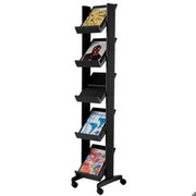 PAPERFLOW Mobile Brochure Stand Black 35 x 38.5 x 167.5 cm 11340077 PAPERFLOW Mobile Brochure Stand Black 35 x 38.5 x 167.5 cm 11340077