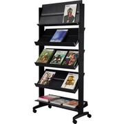 PAPERFLOW Mobile Brochure Stand Black 85.5 x 38.5 x 167.5 cm 11340080 PAPERFLOW Mobile Brochure Stand Black 85.5 x 38.5 x 167.5 cm 11340080