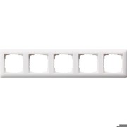 Gira 021504 Cover frame 5-gang pure white silk matt Gira 021504 Cover frame 5-gang pure white silk matt