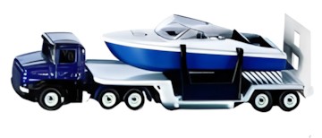Siku Low loader with boat 1613 Siku Low loader with boat 1613