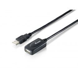 EQUIP USB 2.0 Active Extension 5m Black with Signal Amplifier USB-A M/F EQUIP USB 2.0 Active Extension 5m Black with Signal Amplifier USB-A M/F