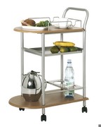 Kitchen trolley aluminum-beech B65 H83 D37 cm Kitchen trolley aluminum-beech B65 H83 D37 cm