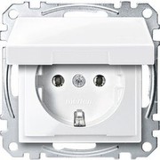Merten MEG2311-0319 SCHUKO socket with hinged cover, plug terminals, polar white glossy, System M Merten MEG2311-0319 SCHUKO socket with hinged cover, plug terminals, polar white glossy, System M