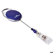 DURABLE ID badge holder with retractable reel, oval, blue with snap loop, (8324-07) DURABLE ID badge holder with retractable reel, oval, blue with snap loop, (8324-07)