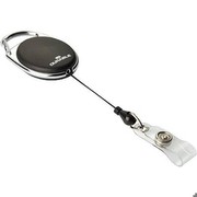 DURABLE ID badge holder with retractable reel, oval, black with snap loop, (8324-01) DURABLE ID badge holder with retractable reel, oval, black with snap loop, (8324-01)