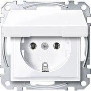 Merten MEG2311-0325 SCHUKO socket with hinged cover, plug terminals, glossy active white, System M Merten MEG2311-0325 SCHUKO socket with hinged cover, plug terminals, glossy active white, System M
