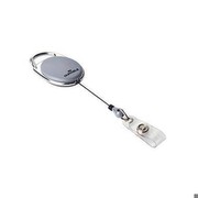 DURABLE ID holder with yo-yo, oval, gray with snap loop, (8324-10) DURABLE ID holder with yo-yo, oval, gray with snap loop, (8324-10)