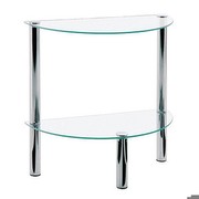 HAKU side table made of chrome steel tube and safety clear glass, width 45cm x depth 22cm x height 4 HAKU side table made of chrome steel tube and safety clear glass, width 45cm x depth 22cm x height 4