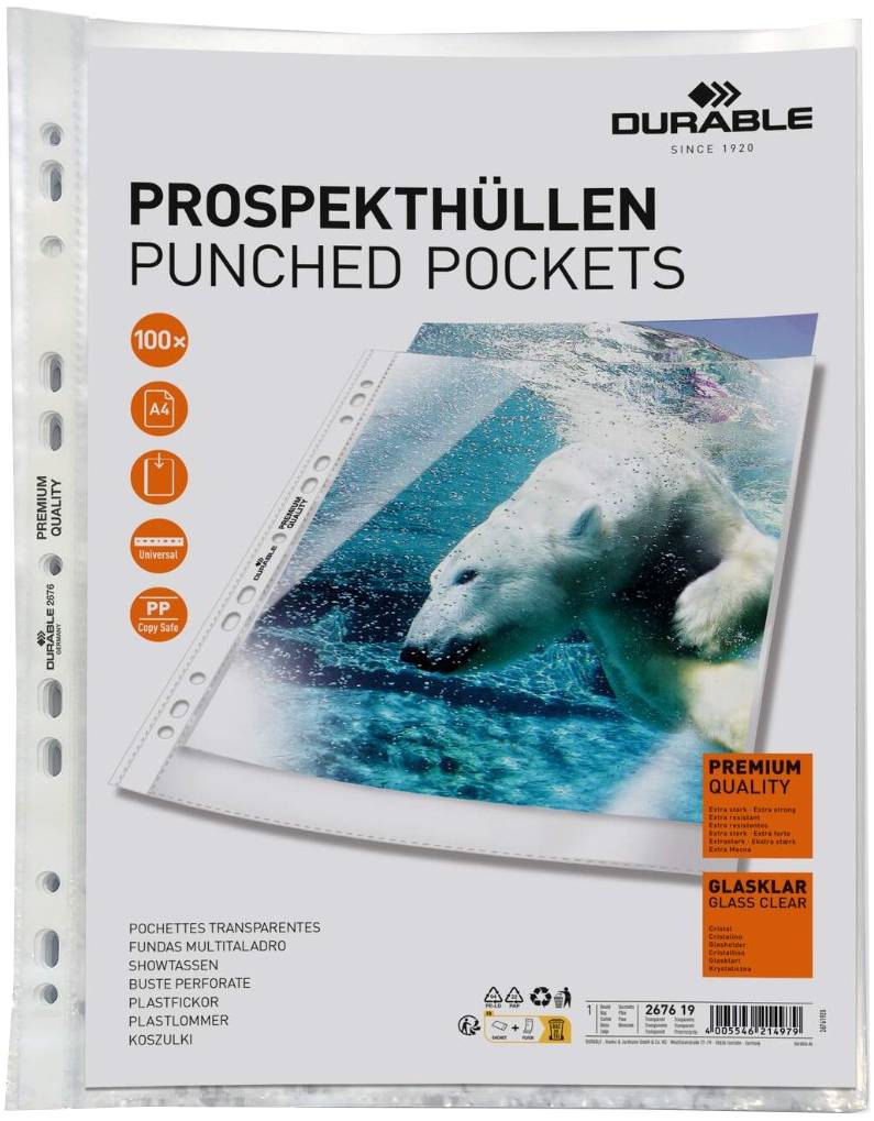 Durable Document sleeve pack of 100 (267619) Durable Document sleeve pack of 100 (267619)
