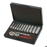 KS TOOLS 1/4" Socket Set, 13-piece Long Sockets Flexible Ratchet 72 Teeth KS TOOLS 1/4" Socket Set, 13-piece Long Sockets Flexible Ratchet 72 Teeth