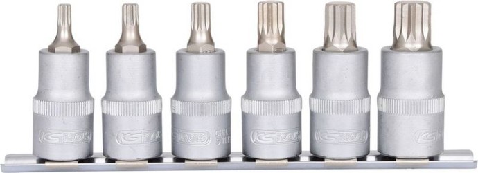 KS TOOLS 1/2" Bit Socket Set for Spline (XZN) Screws, 6-piece, M5-M14 (911.1349) KS TOOLS 1/2" Bit Socket Set for Spline (XZN) Screws, 6-piece, M5-M14 (911.1349)