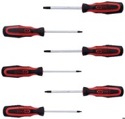 KS TOOLS 6-piece Screwdriver Set, TX Drill, Display Card S2, Hex Drive, Blued Tips, 2K Handle