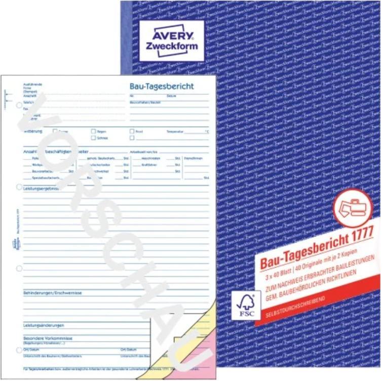 Avery Zweckform Construction diary (1777) Avery Zweckform Construction diary (1777)