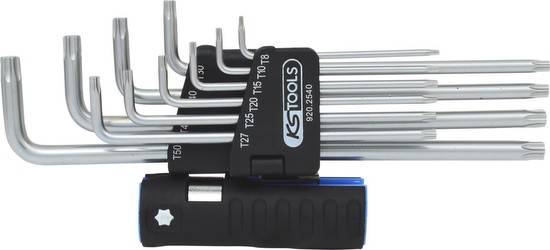 KS Tools 920.2540 Classic 3 in 1 TX Angle Pin Key Set, extra long, 9-piece, T10-T50 KS Tools 920.2540 Classic 3 in 1 TX Angle Pin Key Set, extra long, 9-piece, T10-T50