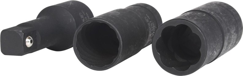 KS Tools 913.1280 1/2 inch Spiral Extractor Socket Set, 3-piece, 17-19 mm KS Tools 913.1280 1/2 inch Spiral Extractor Socket Set, 3-piece, 17-19 mm