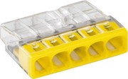 WAGO Connection Box Terminal Block Series 2273 5x0.5-2.5 mm², Yellow 2273-205 100 Pieces WAGO Connection Box Terminal Block Series 2273 5x0.5-2.5 mm², Yellow 2273-205 100 Pieces