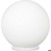Modern table lamp "Rondo" in silver made of spherical opal glass Ø 200 mm Modern table lamp "Rondo" in silver made of spherical opal glass Ø 200 mm