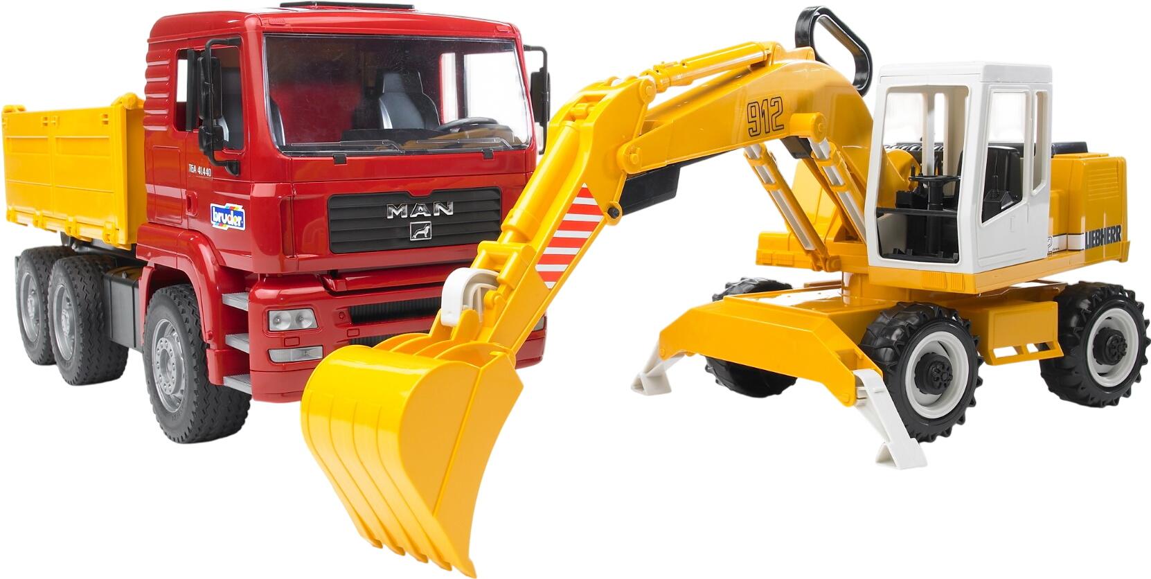 Bruder MAN TGA tipper truck + Liebherr excavator (2751) Bruder MAN TGA tipper truck + Liebherr excavator (2751)