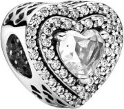 Pandora Sparkling Raised Heart Charm (799218C01) Pandora Sparkling Raised Heart Charm (799218C01)