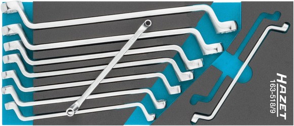 Hazet Double Open-End Wrench Set (163-518/9) Hazet Double Open-End Wrench Set (163-518/9)