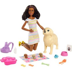 Mattel Barbie doll brunette with dog and puppy (HCK76) Mattel Barbie doll brunette with dog and puppy (HCK76)