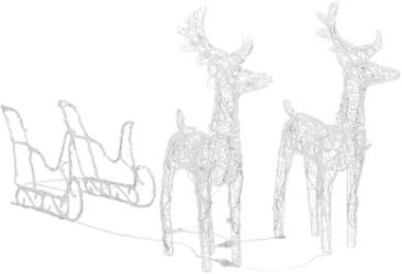 vidaXL Reindeer & Sleigh 160 LED 130 cm vidaXL Reindeer & Sleigh 160 LED 130 cm