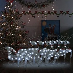 vidaXL Reindeer and Sleigh Christmas Decoration Outdoor 140 LEDs vidaXL Reindeer and Sleigh Christmas Decoration Outdoor 140 LEDs