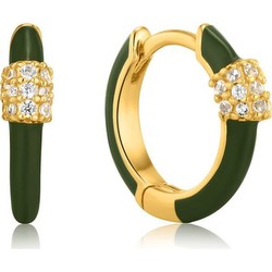 Ania Haie Forest Green Enamel Carabiner Hoop Earring (E031-01G-G) Ania Haie Forest Green Enamel Carabiner Hoop Earring (E031-01G-G)