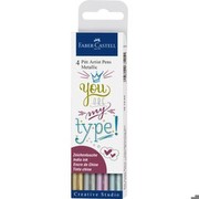 Faber-Castell Pitt Artist Pen Metallic 1.5 4-piece Case (167304) Faber-Castell Pitt Artist Pen Metallic 1.5 4-piece Case (167304)