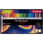 Stabilo Pen 68 Arty Premium Felt Tip Pen with Brush Tip 30-Piece Metal Case Stabilo Pen 68 Arty Premium Felt Tip Pen with Brush Tip 30-Piece Metal Case