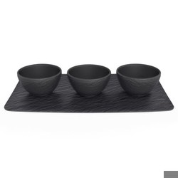 Villeroy & Boch Manufacture Rock dip bowl set 4-piece Villeroy & Boch Manufacture Rock dip bowl set 4-piece