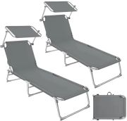 tectake Garden lounger set of 2 foldable 190 x 68 x 28 cm tectake Garden lounger set of 2 foldable 190 x 68 x 28 cm