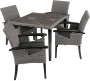 tectake Rattan Table Tarent with 4 Chairs Rosarno tectake Rattan Table Tarent with 4 Chairs Rosarno