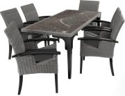 tectake Rattan Table Foggia with 6 Chairs Rosarno tectake Rattan Table Foggia with 6 Chairs Rosarno