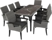 tectake Rattan Table Foggia with 8 Chairs Rosarno tectake Rattan Table Foggia with 8 Chairs Rosarno