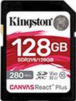 Kingston Canvas React Plus V60 R280/W100 SDXC 128GB Kingston Canvas React Plus V60 R280/W100 SDXC 128GB
