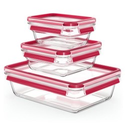 Emsa Clip & Close glass set of 3 0.45 + 0.8 + 2 l Emsa Clip & Close glass set of 3 0.45 + 0.8 + 2 l