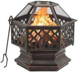 vidaXL Fire basket with poker rustic (360060) vidaXL Fire basket with poker rustic (360060)