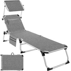 tectake Sun lounger Aurelie including side pocket tectake Sun lounger Aurelie including side pocket