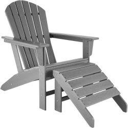 tectake Garden chair with footrest in Adirondack design tectake Garden chair with footrest in Adirondack design