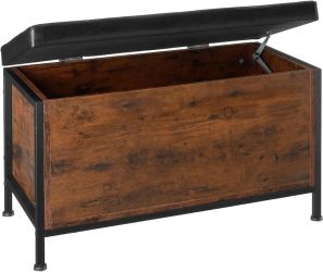 tectake Calico Industrial Wood Storage Bench tectake Calico Industrial Wood Storage Bench