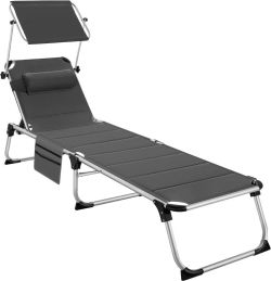 tectake Lorella sun lounger with side pocket tectake Lorella sun lounger with side pocket